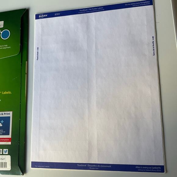 Avery File Folder Labels w TrueBlock Technology, Permanent Adhesive, 2/3" 150 ct - Picture 3 of 4